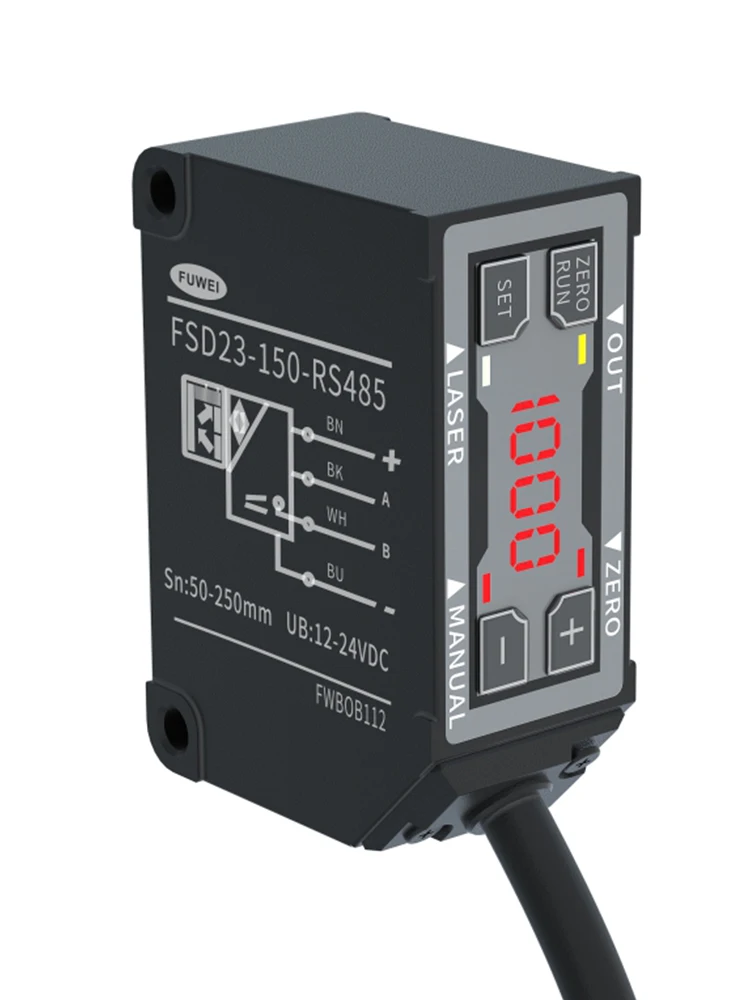 high-precision laser displacement ranging sensor FSD23 industrial thickness measurement, high flatness, low blind spot ind