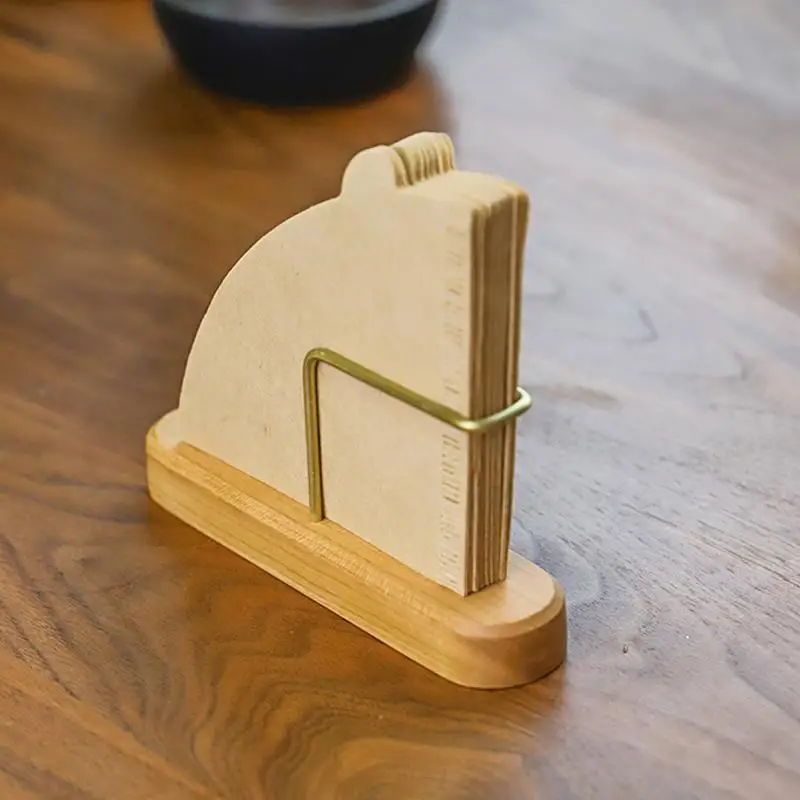

Walnut Filter Paper Rack Holder Coffee Accessories Stand Capacity Of 60 Pcs Paper Storage Durable For Fan Shape V Shape