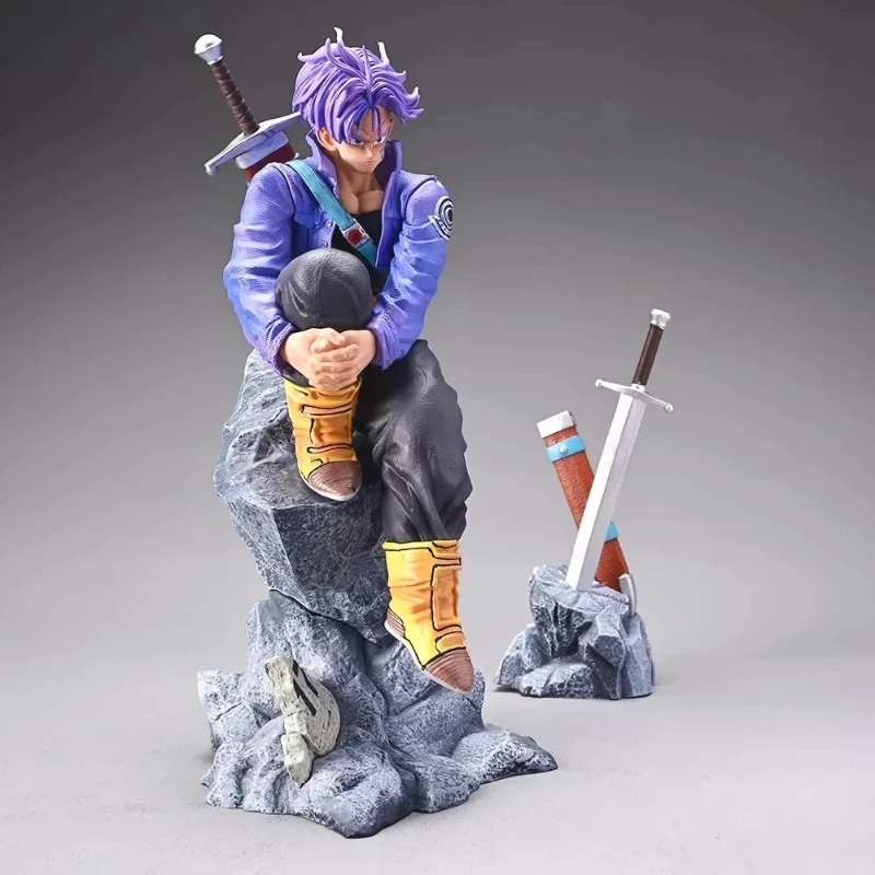 

Dragon Ball Super Saiyan Last Warrior Trunks Sitting Action Figure With Sword Boxed Collectible Anime Model For Fans Collection