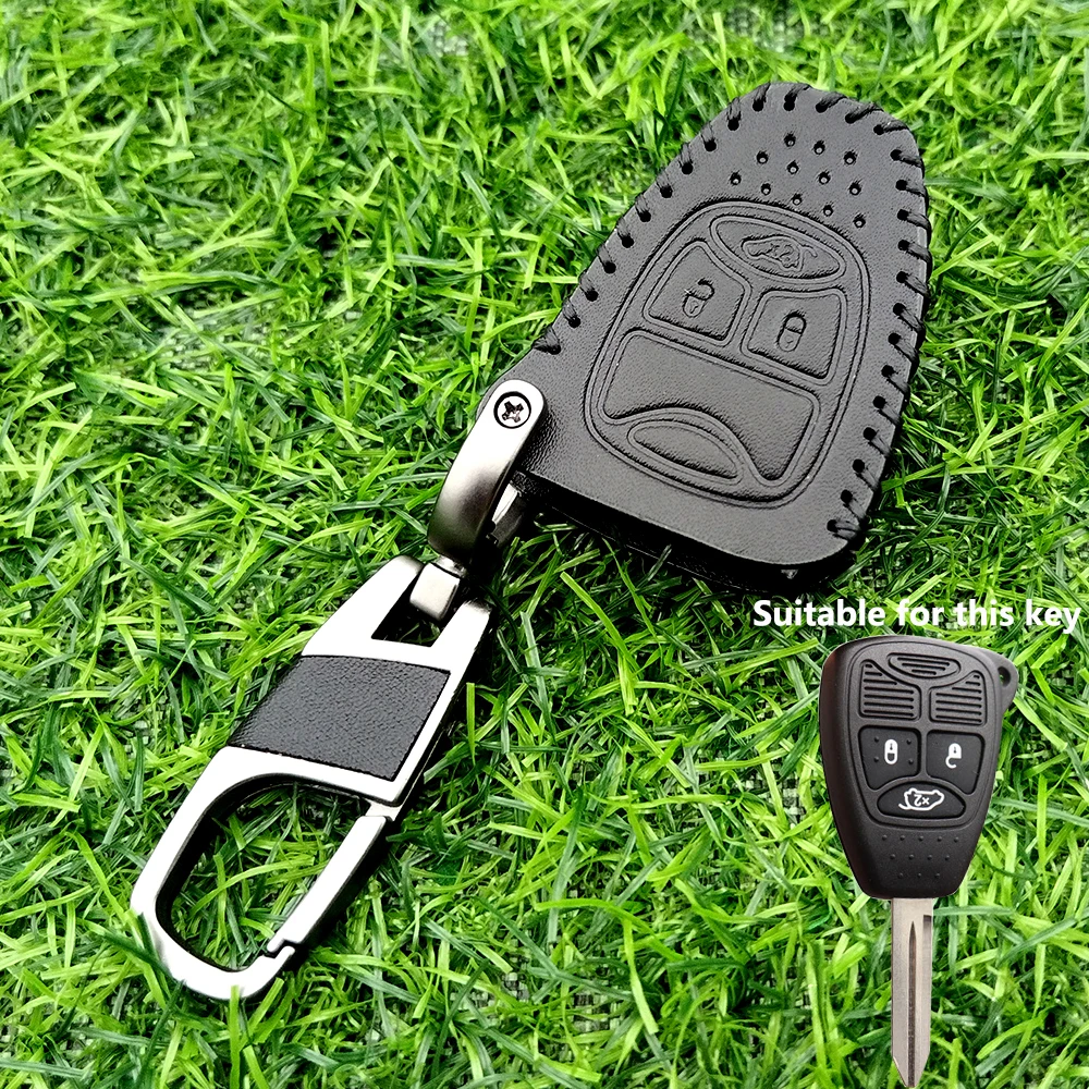 حافظة مفاتيح أغطية جلد لكرايسلر فوياجر باسيفيكا 300c PT كروزر دودج كاليبر المنتقم جيب جراند شيروكي كومباس باتريوت #2