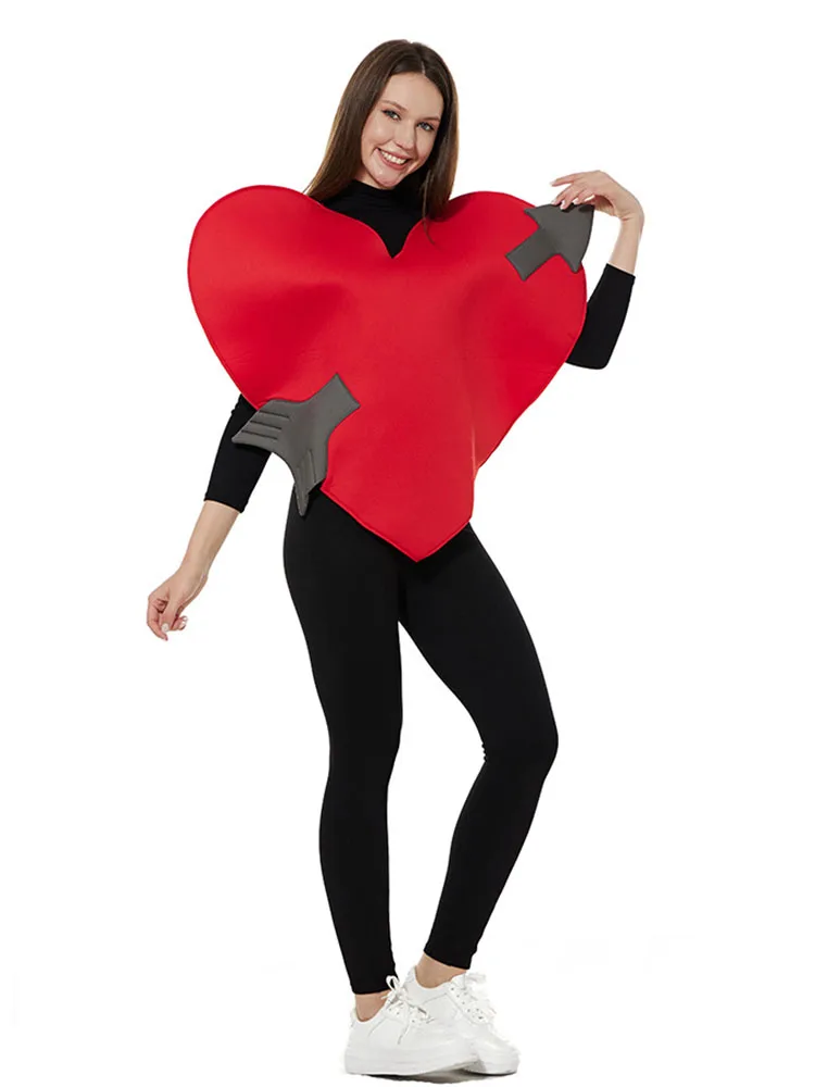 loween Cupid's Arrow Cosplay Costume Red Heart Outfit Par Performance Year End Cany Event Costume Polyester Material