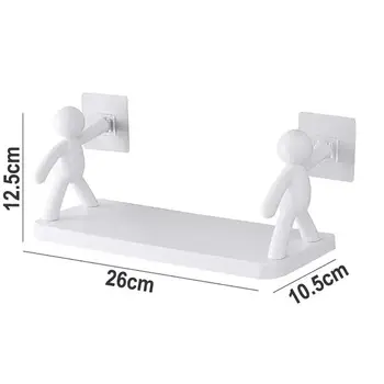 דביק אמבטיה שמפו אחסון מדפי פלסטיק מדף אחסון ארגון מדפים תמיכה מחזיק 6 best sales מדפים דביקים - №2