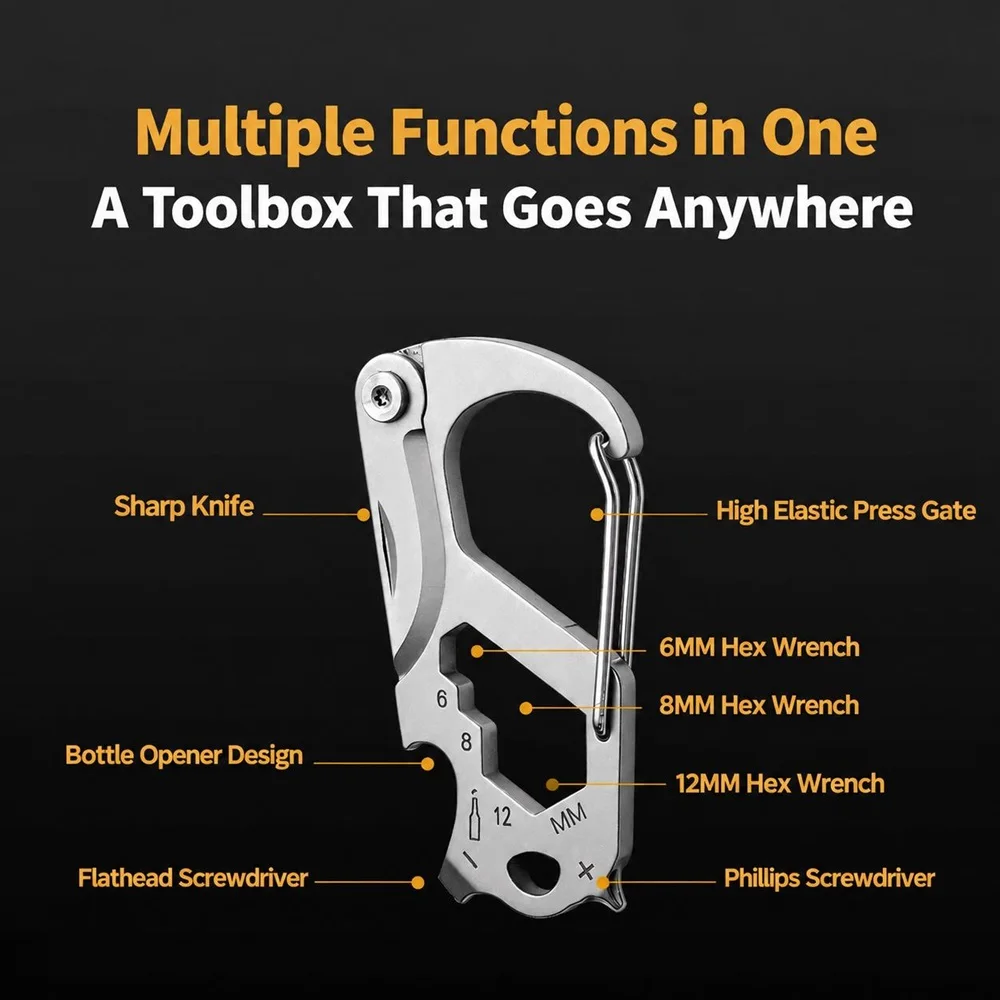 Foldable key and knife express delivery unpacking tool outdoor home mini creative EDC tool hiking buckle pocket knife