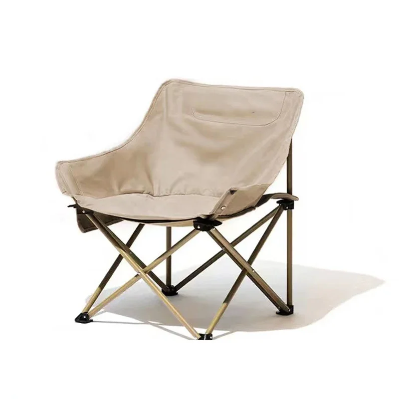 Chaise de pêche pliante en forme de lune, tabouret d'extérieur coloré pour loisirs et camping