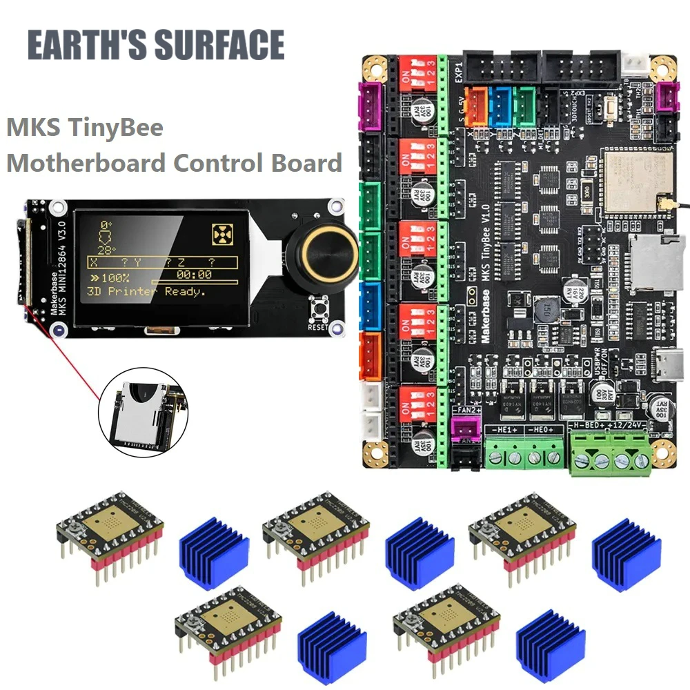 

ES-3D Printer Parts MKS TinyBee Motherboard Control Board ESP32 Fit Mini12864 3D Touch Wifi Control Compatible A4988 And TMC2209