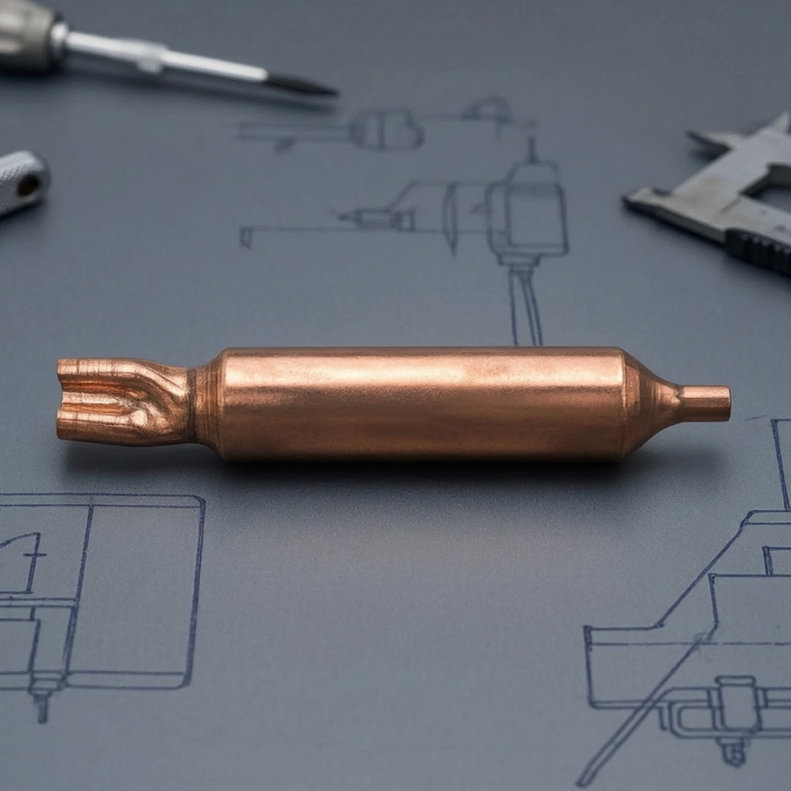Refrigeration Filter Drier Sealed Copper Filter Drier Tapered Long-Lasting for Technicians, Freezer Maintenance