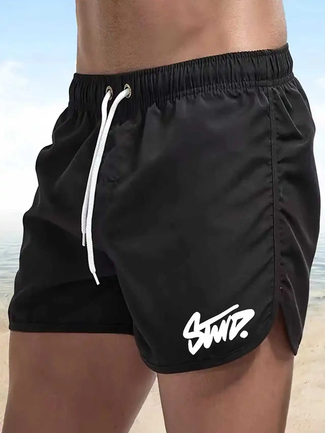 

Men's letter printed beach shorts, lightweight and comfortable, summer board beach shorts