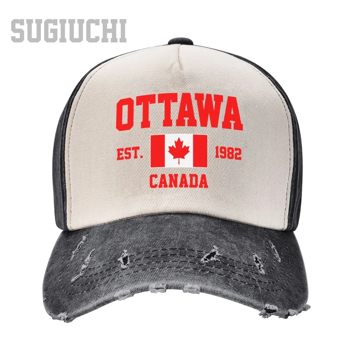 Unisex Baseball Cap Canada EST.1982 Ottawa Capital Men Women Vintage Hats Washed Cotton Trucker Gift