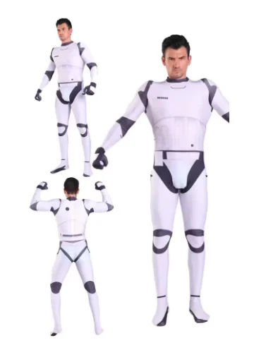 Película batalla espacial adulto Imperial Cosplay disfraz de soldado blanco mono Halloween carnaval fiesta traje juego de rol mono trajes