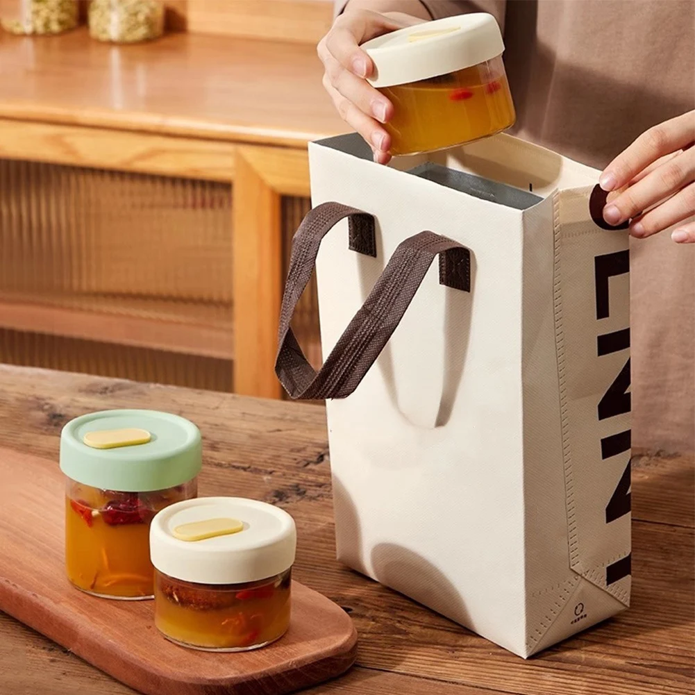 Glass Frozen Soup Packaging Box,Food Grade Chicken Soup Frozen Broth Storage Box,Airtight Glass Liquid Storage Containers