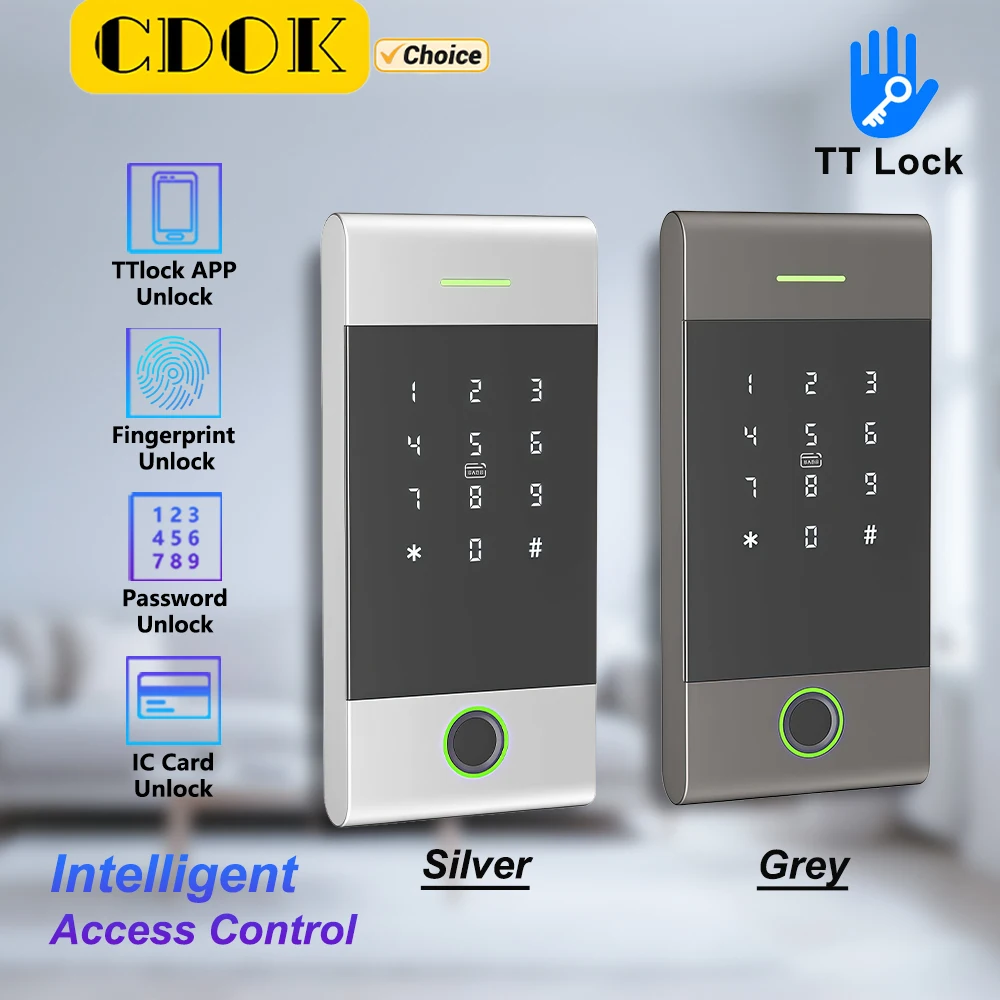 CDOK TTlock Smart Access Control Machine Fingerprint Lock Password Card APP Unlock Multi-Function Access Control System