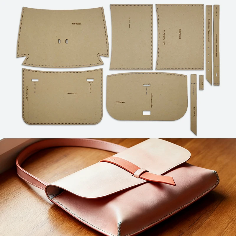 YOMDID 9PCS Brieftasche Nähen Muster Vorlage DIY Handtasche Machen Kraft Papier Vorlage Handgefertigte Leathercraft Vorlage Liefert