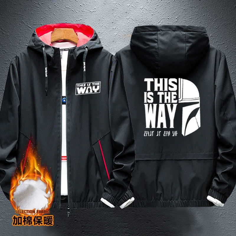 

Star Wars legend Mandalorian Star Wars plus cotton jacket zipper hooded autumn and winter jacket clothes birthday gift wholesale