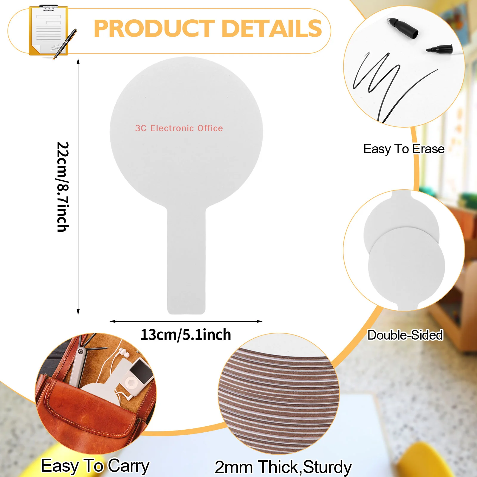 

80 Pieces Dry Erase Answer Paddles Handheld Double Sided Paddles Mini White Boards Small White Board Dry Erase Signs Auction Pad