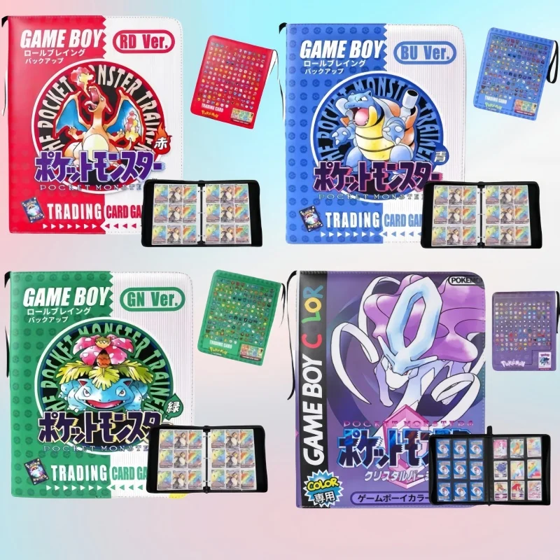 

New Listed Gb Cartoon Anime Battle Card Booklet Zipper Binder Card Holder Card Cas Vmax Game Card Collection Gift Toys