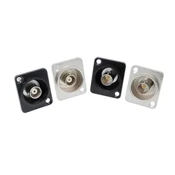 Duplo BNC Plug Connector, Chassis Painel Mount Adapter, peças de monitoramento de áudio, fêmea para fêmea soquete, D-Type, 1pc