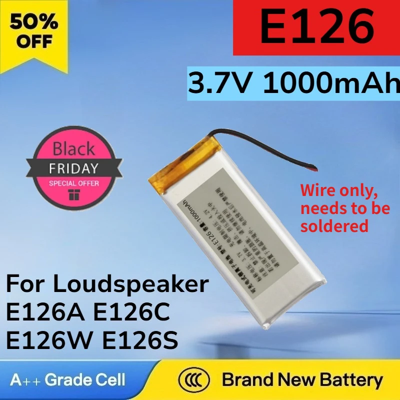 

New E126 7.4V 1000mAh Rechargeable Lithium Battery Pack for Loudspeaker E126A E126C E126W E126S High Quality Replacement Battery