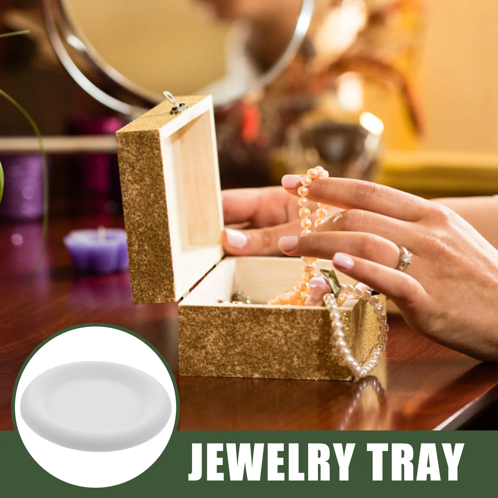 

Gypsum Jewelry Storage Plate Exquisite Design Ring Dish Holder for Home Decor and Makeup Organization Jewelry Plate
