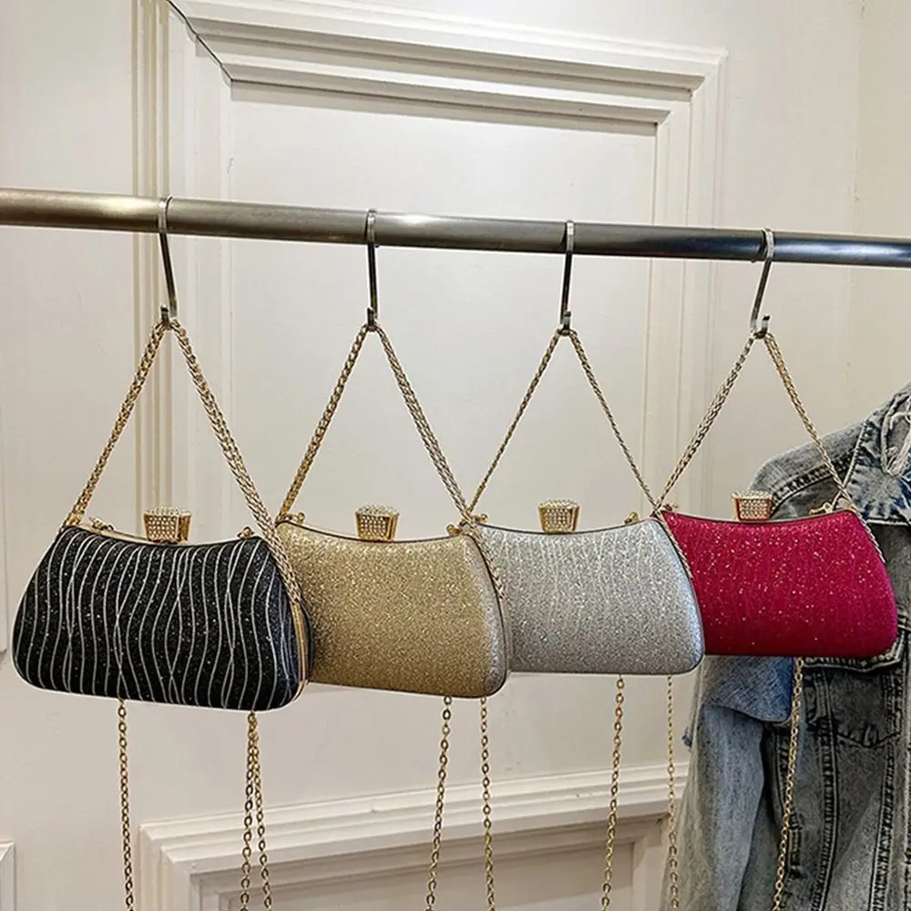 حقيبة كتف مسائية جديدة مطرزة بأحجار الراين سلسلة محفظة حقيبة صغيرة لحفلات الزفاف #2