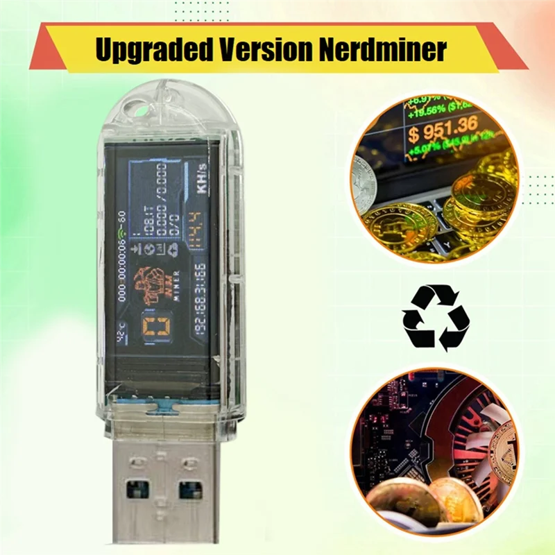 A13E-USB nerdminer 112kh/s solo loteria mineiro btc mineiro display colorido bitcoin mini mineiro asic mineração para escritório em casa