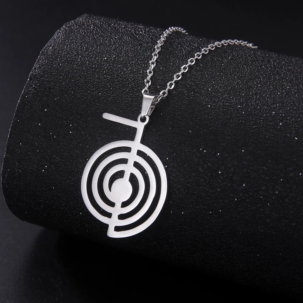 Reiki Cho Ku Rei Halskette Heilung Energie Yoga Power Anhänger Heilige Geometrie Schutz Amulett Edelstahl Schmuck Amulette für Glück und Schutz mächtige Amulette geistiger Schutz Reiki Heilmittel – Detail 13
