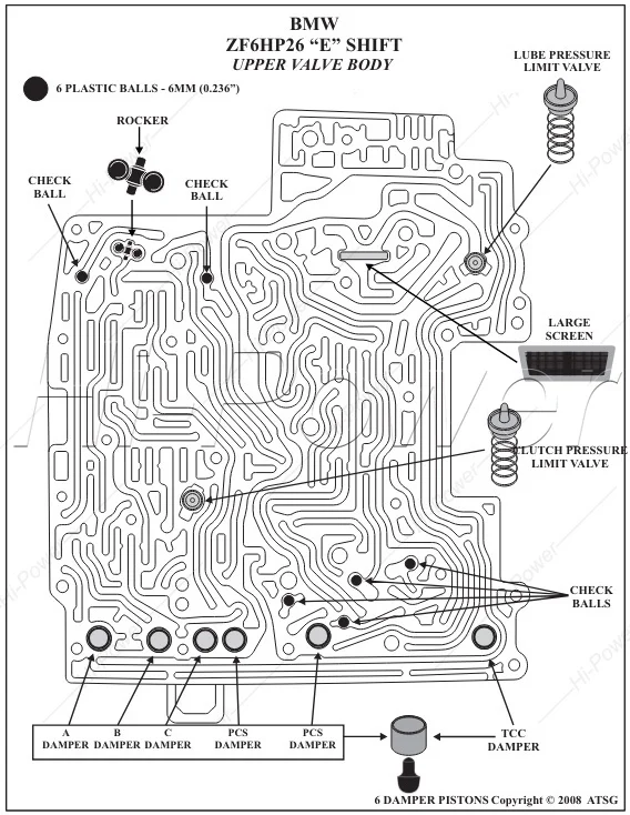 Boule de soupape de transmission automatique pour BMW et AUDI, kit de boule de contrôle du corps, accessoires de voiture, 6 jardins, 26 vitesses