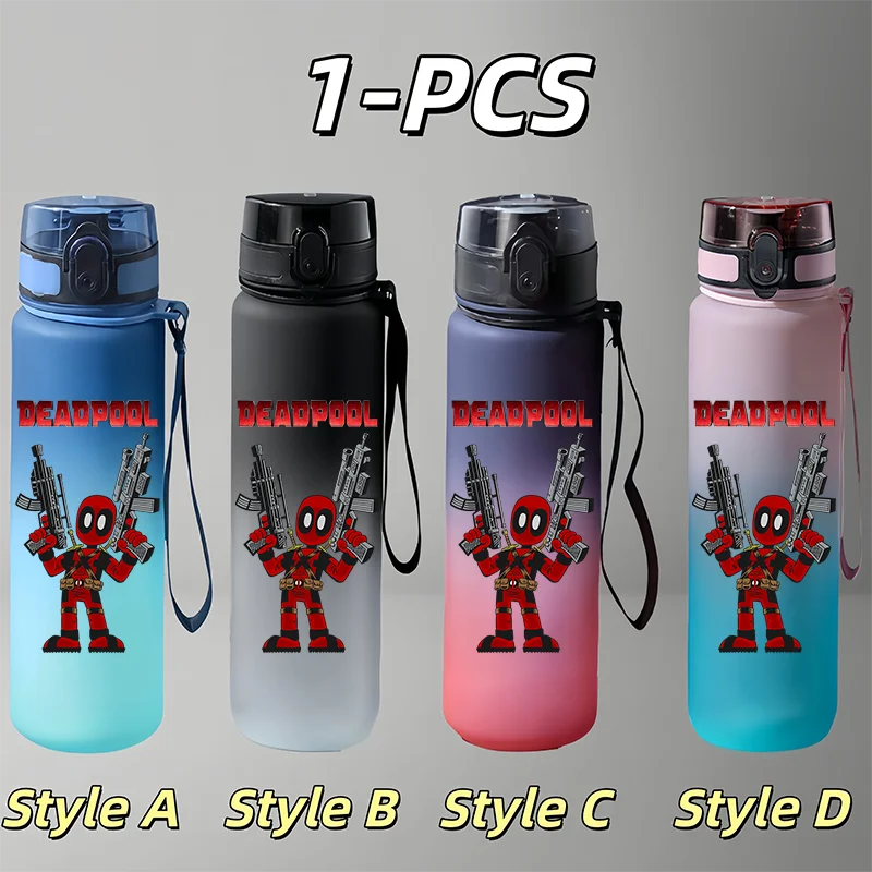 Botella de Agua Deadpool de 650 ml, a Prueba de Fugas y Portátil, Taza de Superhéroe Genial, Ideal para Niños y Adolescentes para la Escuela, Viajes y Regalos de Vacaciones