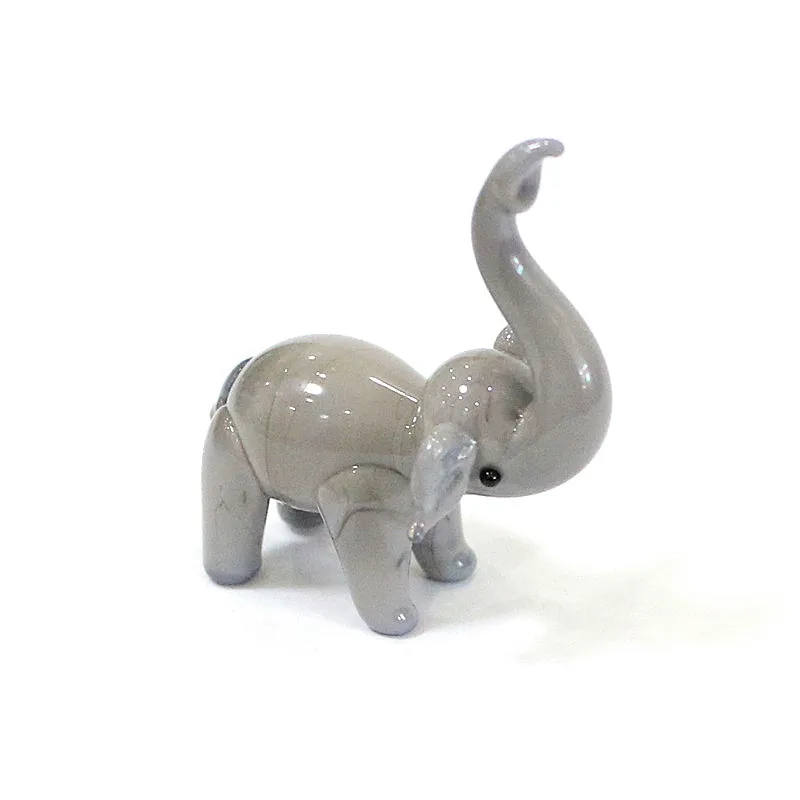 

New Cute Solid Color Elephant Mini Figurines Glass Ornaments Home Tabletop Decoration Tiny Animal Statue New Year Gifts for Kids