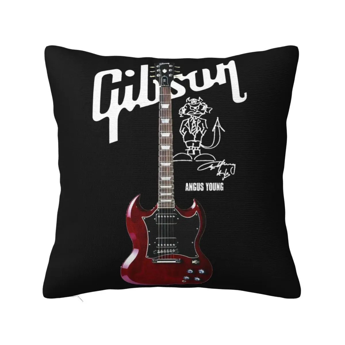 New Sg Angus Young Guitar Men Women S5Xl Trend Summer Hot Sell Movie Hip Hop Novelty Cartoon Character Selling Pillow Case