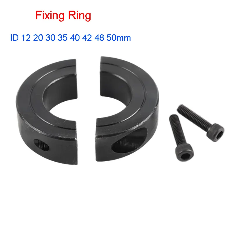 

1Pcs Carbon Steel Fixing Ring Optical Axis Separation Type Adjustment Seat Bearing Locking Sleeve ID 12 20 30 35 40 42 48 50mm
