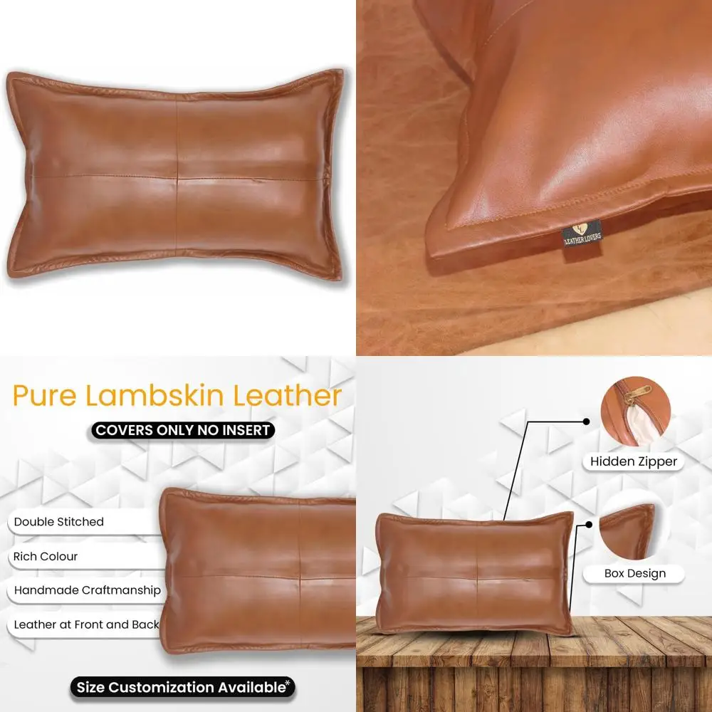 

Наволочка из овечьей кожи - Чехол для диванной подушки из 100% натуральной кожи - Декоративные чехлы для гостиной и спальни, костюм