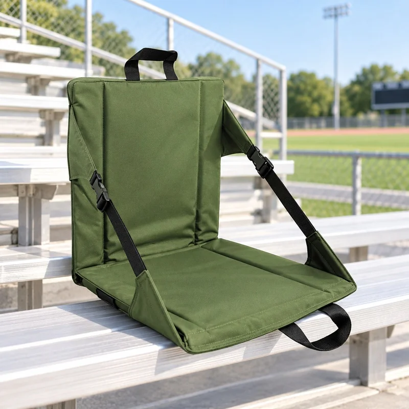 Portable Folding & Reclining Stadium Chair, Bleacher Seat Featuring Soft Padded Backrest for Outdoor Games Sports Events