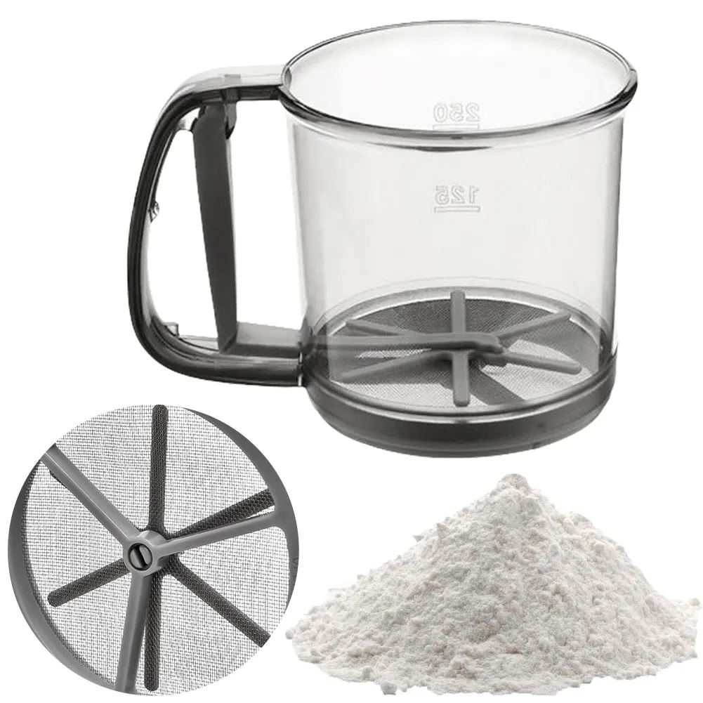 Hand Crank Flour Sifter with Fine Mesh Design for Efficient Sifting of Sugar and Flour at Home Kitchen