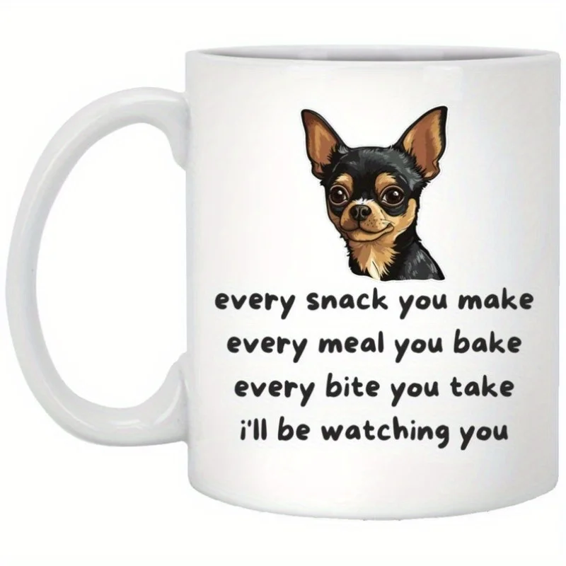Unique Chihuahua Lover'S Ceramic Mug - Durable, Reusable, Hand-Wash Only, Perfect for Hot and Cold Beverages, Ideal Gift for Dog