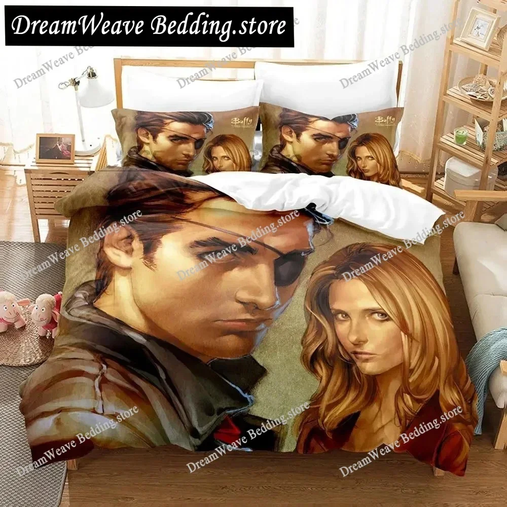 3D Print Buffy The Vampire Slayer Bedding Set Duvet Cover Bed Set Quilt Cover Pillowcase Comforter King Queen Size Boys Adult592