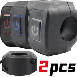 Motorcycle Modified Switch Waterproof Button with LED Light Headlight Horn Control ON OFF Buttton Handlebar Mount Accessories