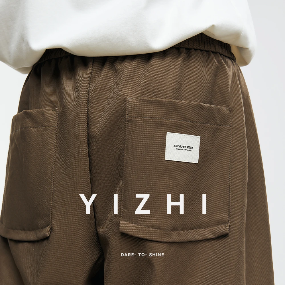 Fashion Men's American Scimitar Wide Leg Pants Men's Summer New Retro Overalls Loose Casual Trousers Men's Clothing Casual Pants