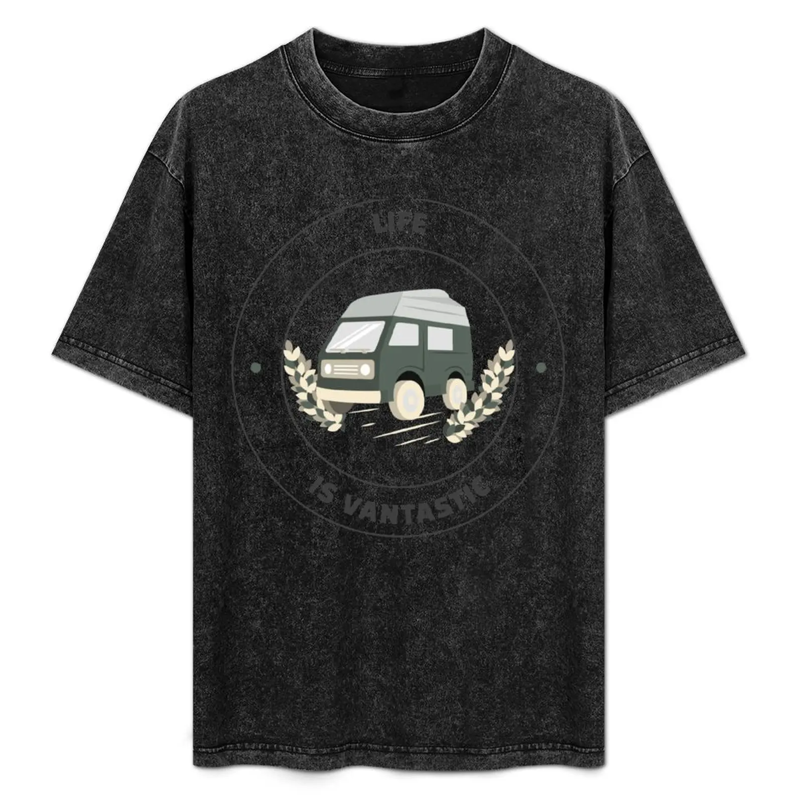 

life is vantastic T-Shirt Basic Plain Short Sleeve Crew Neck Tee