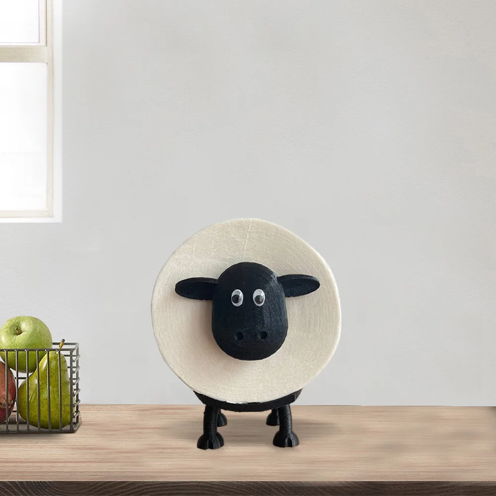 Black Sheep Toilet Roll Holder Resin Roll Paper Towel Holder Stackable for Home Bathroom Vanity Night Stands