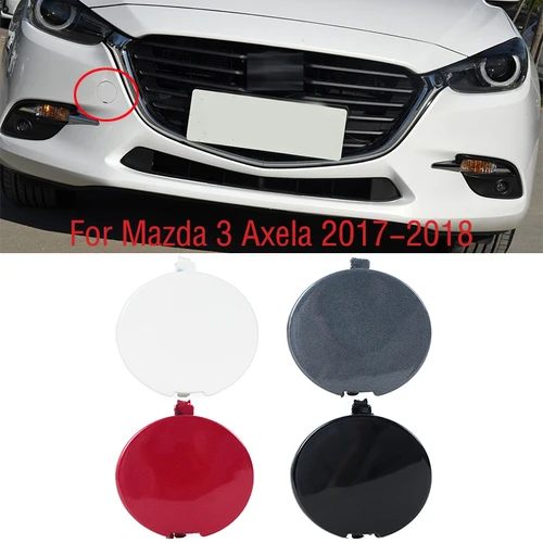 Imagen 1 del producto Tapa de la cubierta del gancho de remolque del parachoques delantero del coche, tapa de ojo de transporte del remolque para Mazda 3 Axela 2017 2018 B63B-50-A11-BB B63B50A11BB