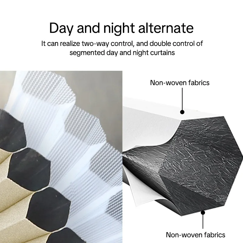 Day and Night Honeycomb Shade Electric Smart Curtain Wireless zebra Shade Blackout Curtain