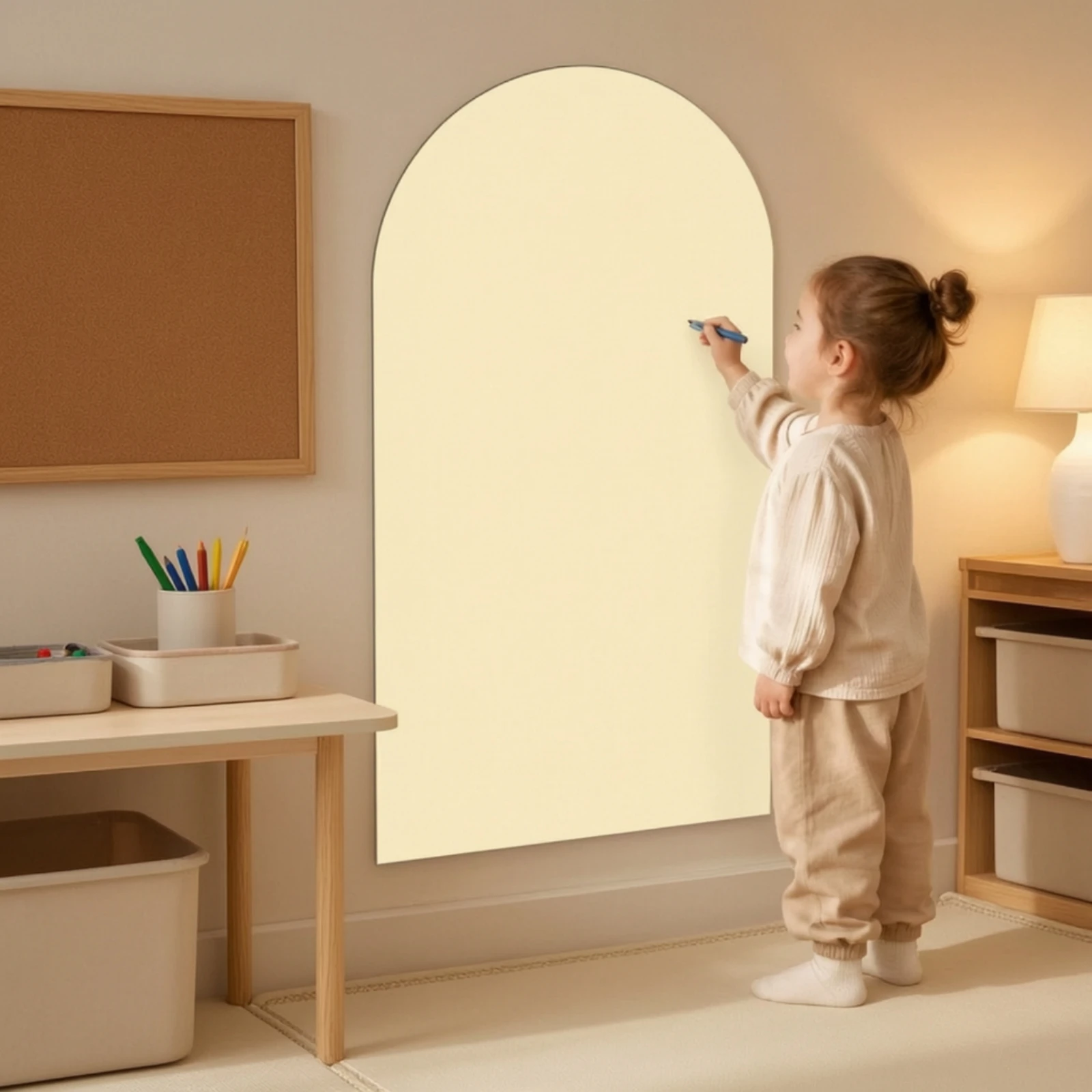 Self-Adhesive PVC Wall Writing Board Waterproof Wall Writing Board with Markers and Eraser Attractive Whiteboard Easy to Install