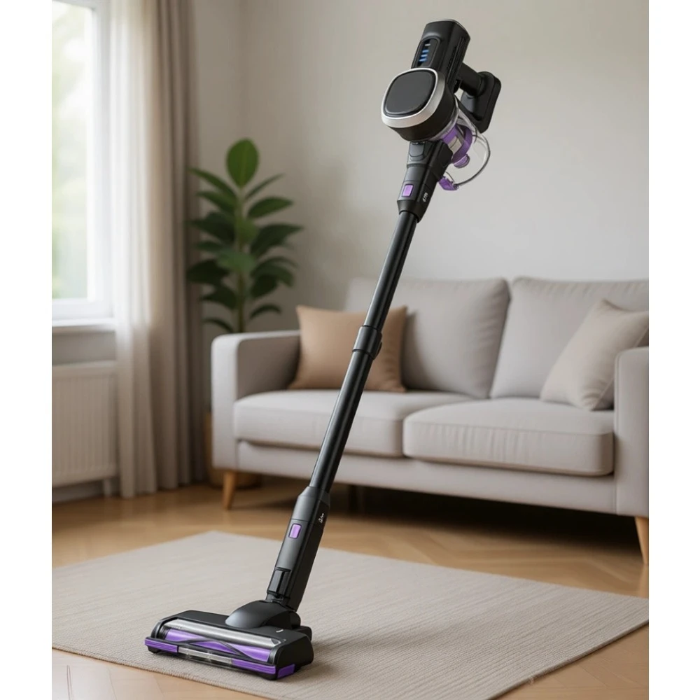 Aspiradora inalámbrica potente sin cable, 50 minutos de autonomía, 120000 RPM, ideal para pelo de mascotas, alfombras y suelos duros.