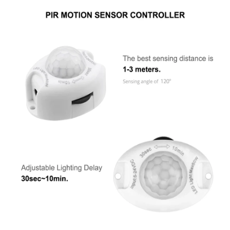 Sensor de movimento led luz de tira dc 12v à prova dwaterproof água sob a lâmpada do armário para o quarto cozinha flexível tira led eua ue adaptador energia