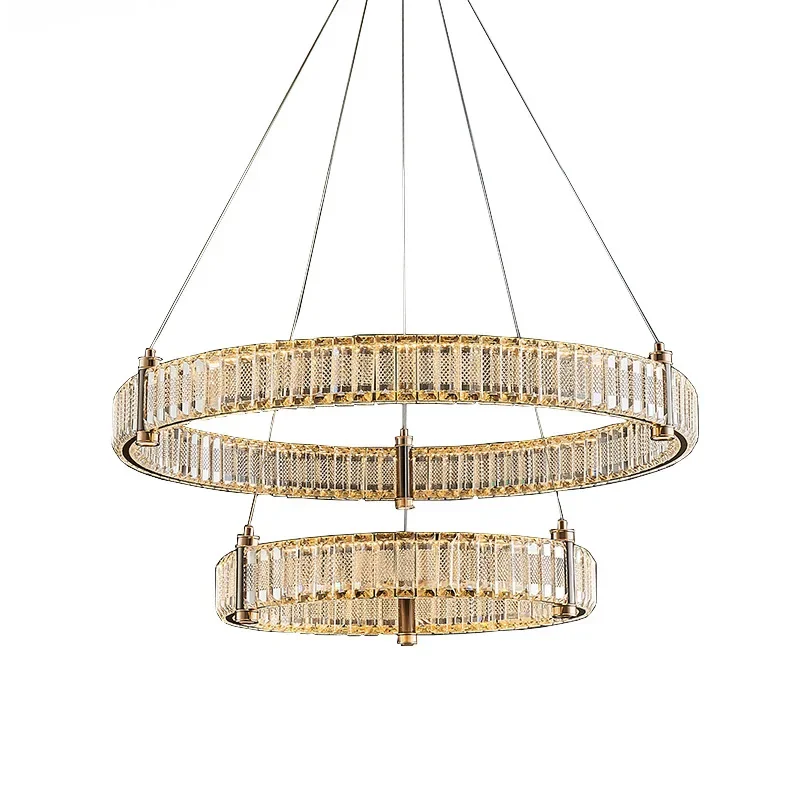 

BOSSEN Post-modern minimalist crystal chandelier bedroom lamp light luxury art ringNorthern Europe lamps