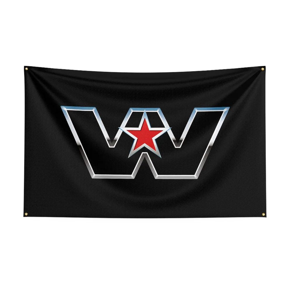 W-Western star truck Flag Professional Car Motorcycle Flag Polyester Digital Printing Cars Flagge Banner For Decoration Ga