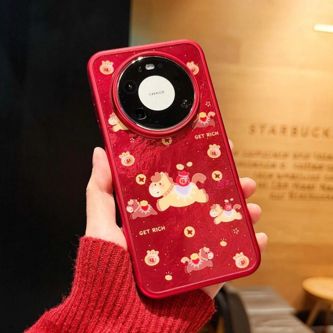 

For Huawei Mate 80 Pro Max Case Fashion New Year Be Rich Red Chinese Stylish Mobile Phone Cover