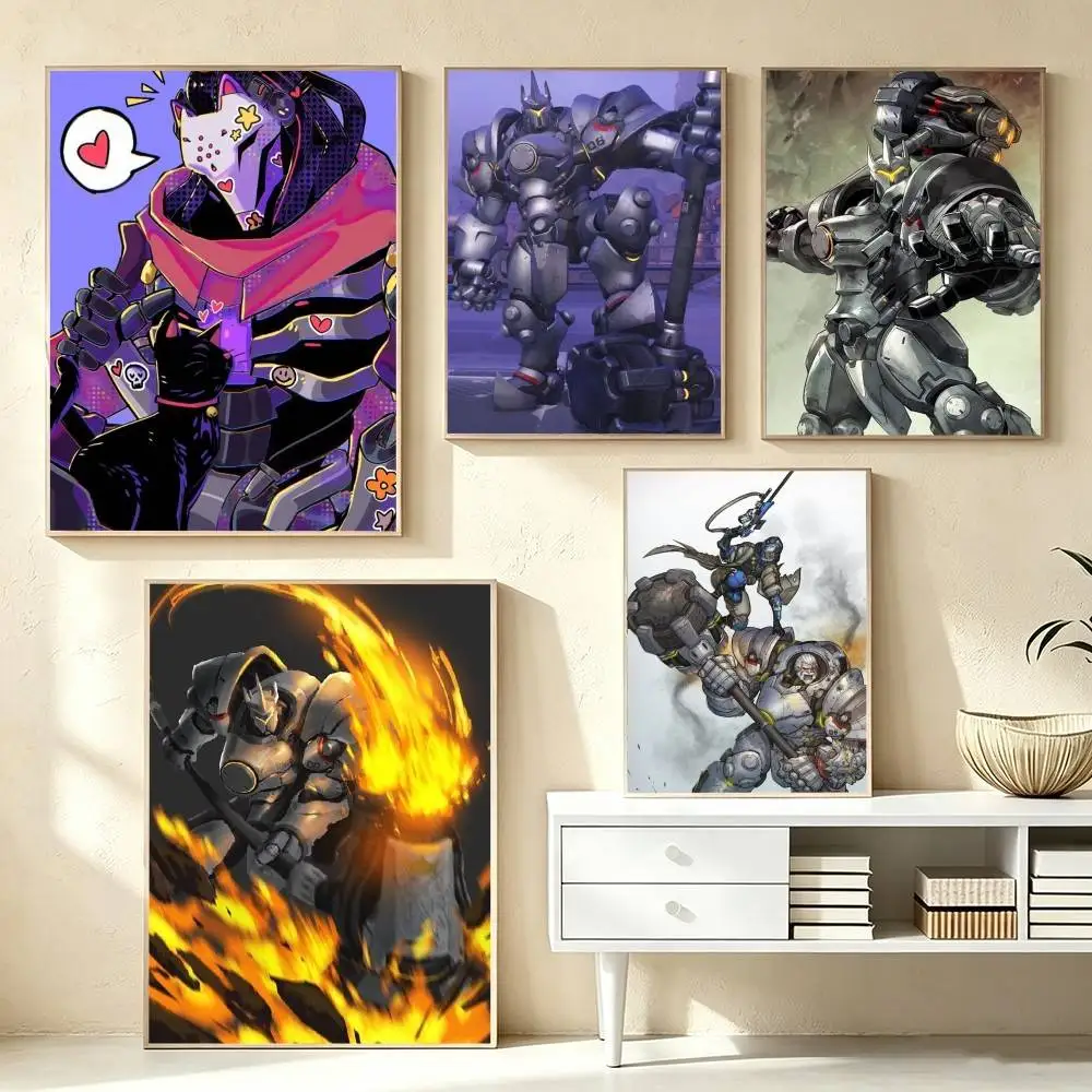 game R-Reinhardt O-Overwatch  Poster High Quality Dorm Living Room Aesthetic Wall Decoration Painting Stickers Gift