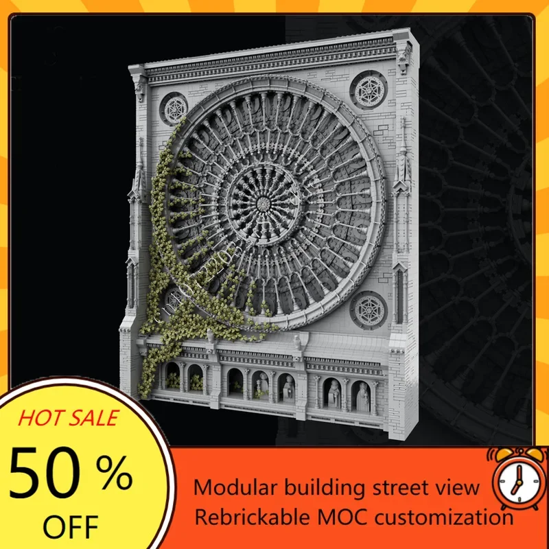 

5745PCS Abandoned Gothic Cathedral Facade Modular MOC Creative street view Model Custom Puzzles Architecture DIY Model Toy Gift