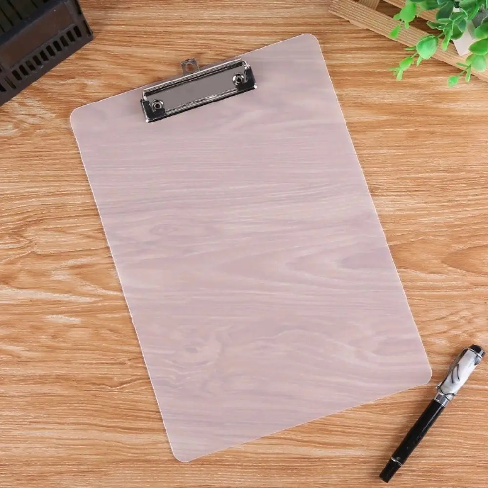 With Low Profile Gold Clip A4 Writing Clipboard Document Folder Writing Tablet A4 Paper Organizer Writing Pad Translucent